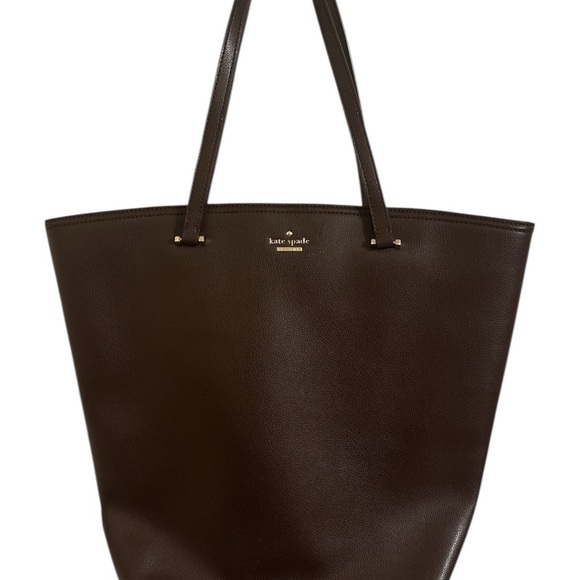Kate Spade Brown Leather Tote Bag/Large Bucket Style/Rare